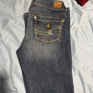 American Eagle Outfitters Blue Jeans with Distressed Look